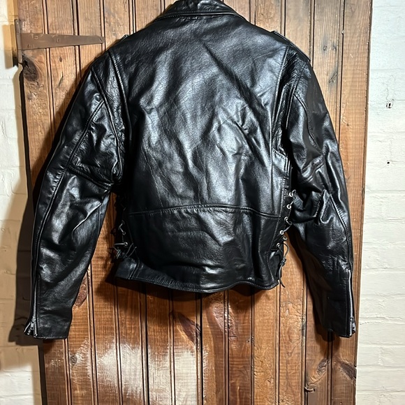 Unik black leather biker jacket - Picture 5 of 5